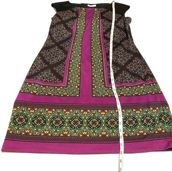 London Style Collection Mixed Print Sheath Dress Purple Career Women's XL - Picture 7 of 8